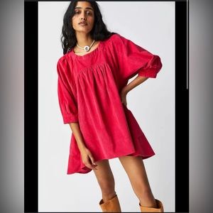 New Free People✨Memories of You Corduroy Top- Mademoiselle Pink